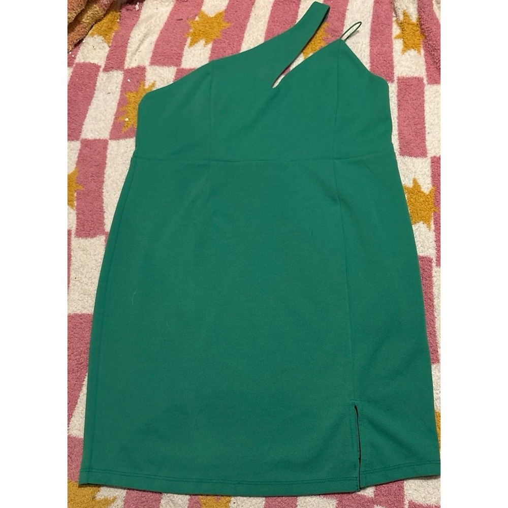 Olia Lulu's Green One Shoulder Bodycon Mini Dress, Size XL - Picture 2 of 6